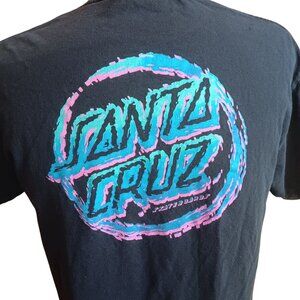 Medium Vintage T-shirt Santa Cruz Skateboards Graphic Y2K Repaired Stitch Skater